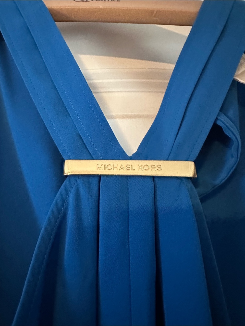 MICHAEL Michael Kors Cobalt Blue sleeveless shirt with Gold Trim